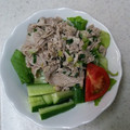 yuharuaki's cooksnap of when they made 豚冷しゃぶのネギ塩和え.