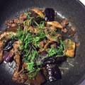 Yazza's cooksnap of when they made 豚肉とナスの梅しょう油炒め.