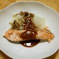 puniＫ's cooksnap of when they made 鮭のみそソース.