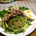 梨にゃんこ's cooksnap of when they made なかなかいけます「豚しゃぶの冷やし中華」.