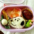 myuuちゃん's cooksnap of when they made ごはんと海苔で！スヌーピーキャラ弁.
