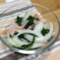 もり公's cooksnap of when they made 新玉ねぎ、ほうれん草、ハムの塩麹サラダ.