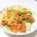 水月守's cooksnap of when they made 帆立とアスパラのフレッシュトマトパスタ.