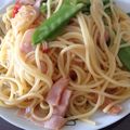 やすぴょん２９'s cooksnap of when they made ☆スナップエンドウとプチトマトのパスタ☆.