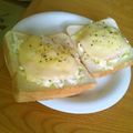 オレンジアームズ's cooksnap of when they made 忙しい朝に！美味しいハムチーズトースト♡.