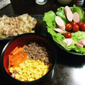 みずちゃり's cooksnap of when they made 簡単 そぼろ三色丼.