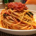 Lilydwarf's cooksnap of when they made ベーコンとほうれん草のアラビアータ.