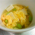 ゆかみお's cooksnap of when they made 大根と卵のさっぱりスープ♪枝豆入り☆.