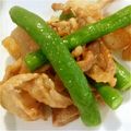 kona_taro's cooksnap of when they made 豚肉　インゲン　生姜の炒め物.