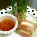 anochi。's cooksnap of when they made サーモンと水菜の生春巻き.