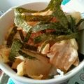 zelkova's cooksnap of when they made 鶏むね肉とキャベツのキムチーズ丼.