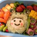 みもとmama's cooksnap of when they made キャラ弁☆かぶり物（カエル編）.