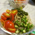 時花菜's cooksnap of when they made ◆わかめとオクラの簡単柚子そば◆　.