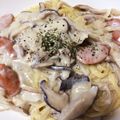 うなちゃん！'s cooksnap of when they made きのこクリームパスタ.