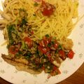 みょうなみょうが's cooksnap of when they made イワシとパスタのサルサ・クルダ.