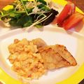 namiee's cooksnap of when they made 鱈のムニエル＊たらこマヨで親子仕立て.