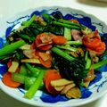 shanlong's cooksnap of when they made ♪小松菜しめじベーコンのにんにく炒め♪.