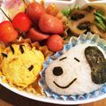 クラリーヌ's cooksnap of when they made らくらくスヌーピーおにぎり.