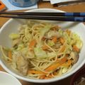 ヤンクスイチロー's cooksnap of when they made 鶏肉とほうれん草とレンコンの和風パスタ.