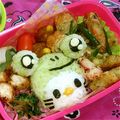 2児ママ's cooksnap of when they made キャラ弁♡かえるキティ＆ミミィ♬梅雨に.