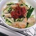 hozunyam's cooksnap of when they made 夏にサッパリとキュウリとササミだけ梅あえ.