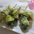 miyuki12's cooksnap of when they made 舞茸とカニカマのズッキーニ巻き♪天ぷら.