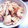 クリ米's cooksnap of when they made 舞茸・牛蒡・鶏の炊き込みご飯♪.