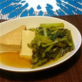 めるはばしゅく's cooksnap of when they made 大根葉と絹厚揚げの煮物.