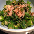 didiko's cooksnap of when they made ♤オクラとほうれん草のお浸し♤.