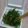 野菜味噌's cooksnap of when they made ネバネバ！おかひじきと絹さやの納豆和え☆.