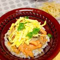 ゃぁゃ's cooksnap of when they made ❤鮭アラdeなんちゃってひつまぶし❤.
