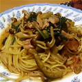 あんこぎっしり's cooksnap of when they made めんつゆDE簡単！和風パスタ.