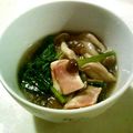 しろだいふく's cooksnap of when they made ほうれんそう・しめじ・ベーコンのスープ.