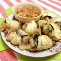赤い電話's cooksnap of when they made 茄子と大葉ベーチー串天♪ピリ辛おろしで♪.