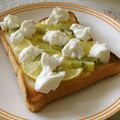時花菜's cooksnap of when they made キウイとレモンのチーズトースト〜♪.