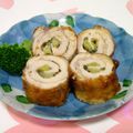 はやみちゃん's cooksnap of when they made 鶏むね肉の 梅ねぎ巻き 焼き.
