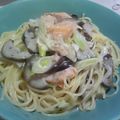 きゅーい's cooksnap of when they made 鮭となすのチーズたっぷりパスタ.