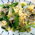 もといで's cooksnap of when they made 豚ばら肉と小松菜と玉子の炒め物.