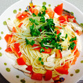 miyuyuuyu's cooksnap of when they made 鶏のささみと柚子こしょうの冷製パスタ♡.