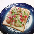 龍青空ママ's cooksnap of when they made いか揚げと夏野菜のオープンサンド.