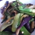 hinato母's cooksnap of when they made なすとオクラと豚肉のごま味噌炒め.