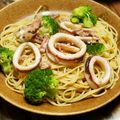 Coo1215's cooksnap of when they made 超簡単！イカと緑の野菜の美味しいパスタ☆.
