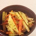 aa4589's cooksnap of when they made じゃがいもとにんじんの青のり炒め.