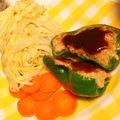 ++にゃら++'s cooksnap of when they made ジューシー肉詰めピーマン.