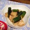 ひろっぱに's cooksnap of when they made オクラとホタテのソテーわさび醤油和え.