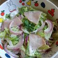 なつぽん♪'s cooksnap of when they made 簡単☆一品☆レタスハム赤玉ねぎサラダ.