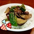 sakoまぁ's cooksnap of when they made 簡単！なすと豚肉の甘辛味噌丼.