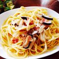 まきろんカフェ's cooksnap of when they made キノコとベーコンのクリームパスタ.