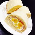 めぐみるく58's cooksnap of when they made 米粉の白桃ロール.