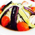 burichan21's cooksnap of when they made 揚げ茄子✿トマトのせそうめん.